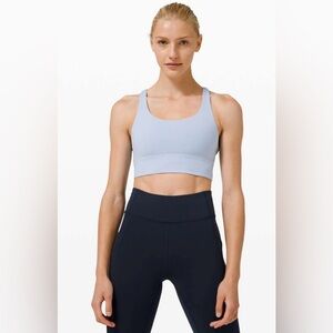 Lululemon Energy Longline Bra Medium Support B/C Cup In Blue Linen Size 4